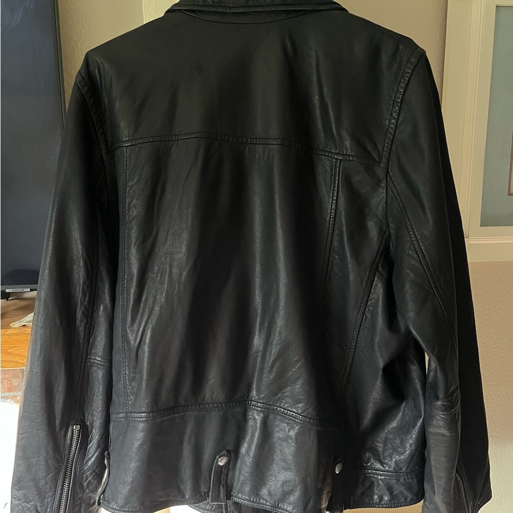 Madewell Black Leather Moto Jacket XXL - Picture 5 of 6